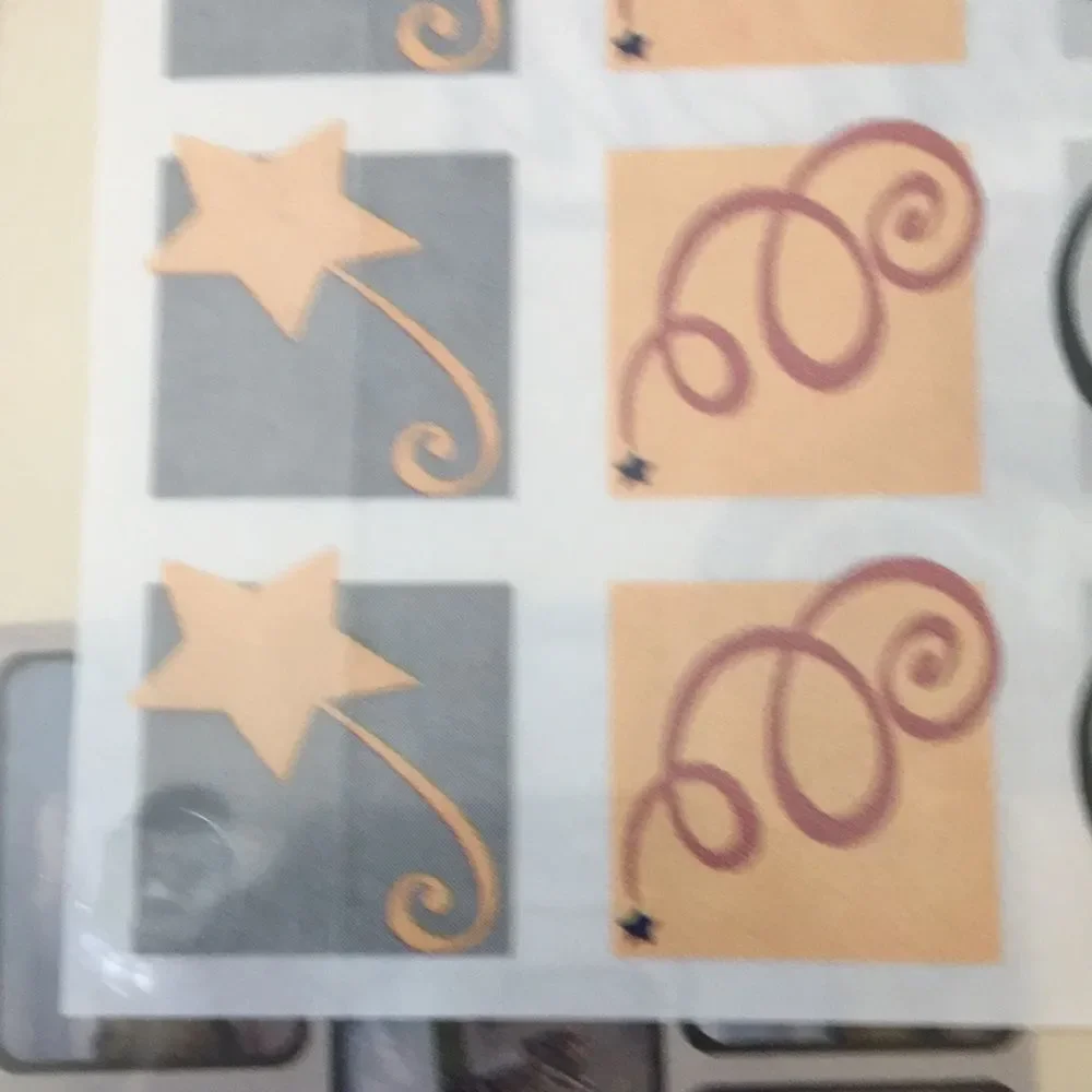 Creative Memories black blue tan stickers paper sheet
